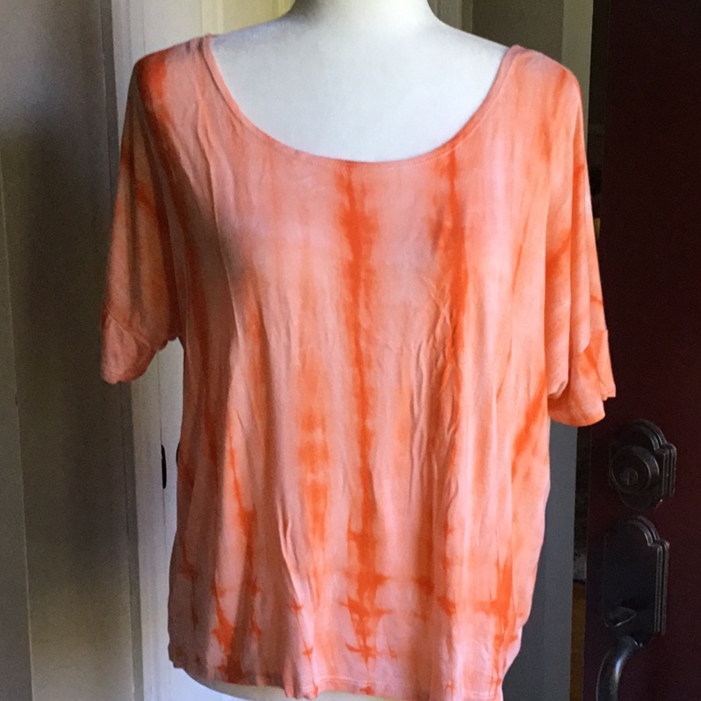 Orange tie dye top